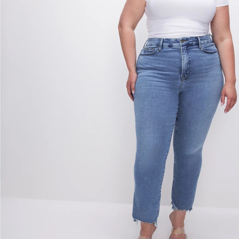 Good American Straight Leg Jeans - Classic Blue